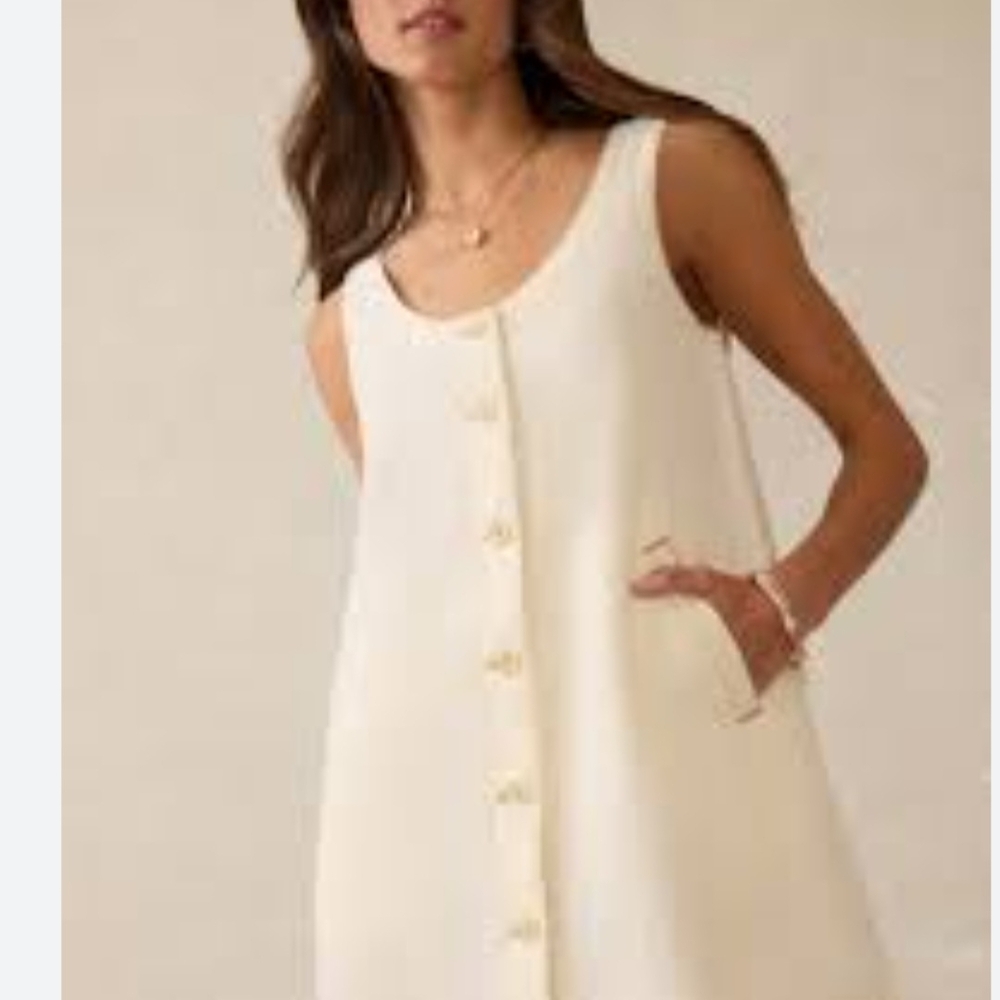 Faherty Linen Denim Malibu Mini Dress - Whitecliff Wash